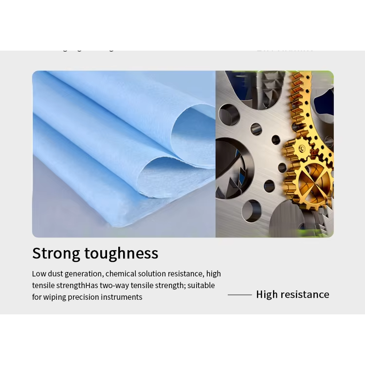 beite-lofrie-fett-vannabsorberende-industrielle-blå-renrom-verksted-støvfrie-rengjøringsservietter-blå-rull-kina-fabrikk-engros-dot-break-eksport-kluter-cellulose-polyester